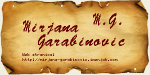 Mirjana Garabinović vizit kartica